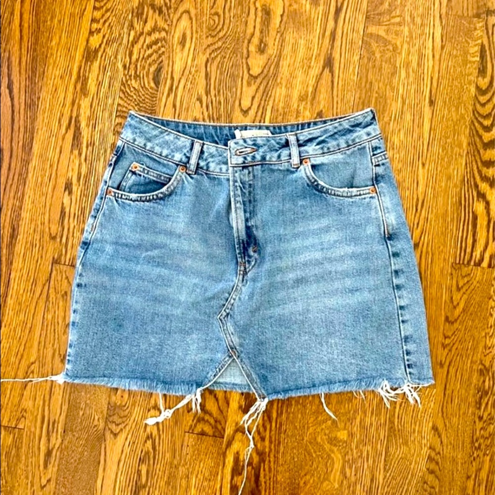 TopShop Moto Denim Jean Skirt